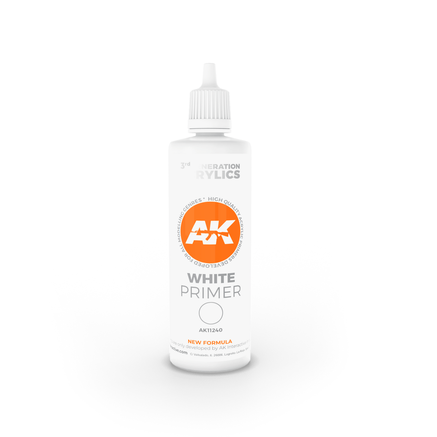 3G White Primer 100ml | Ak Primer - Con T de Tlacuache - AK Interactive