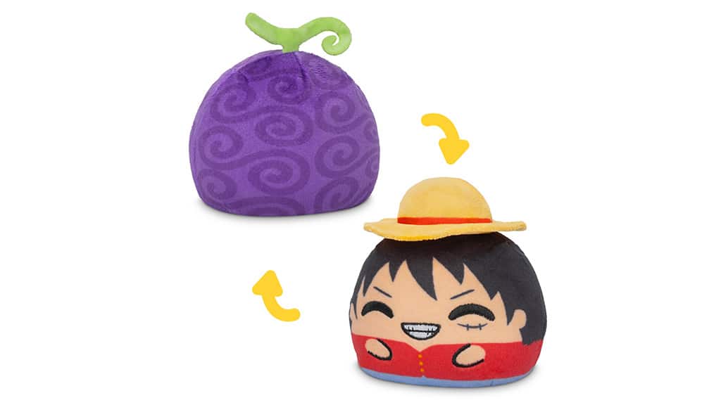 One Piece: Luffy & Devil Fruit 4" Reversible Plushie | TeeTurtle