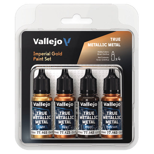 True Metallic Metal Imperial Gold Color Set (4) | Vallejo