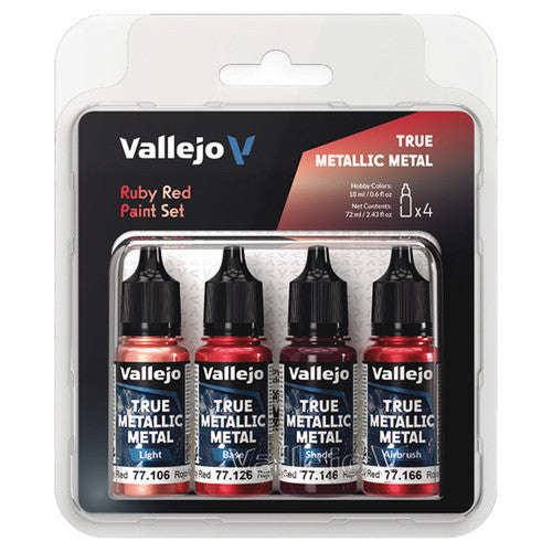 True Metallic Metal Ruby Red Color Set (4) | Vallejo