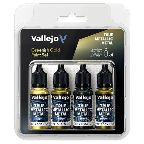 True Metallic Metal Greenish Gold Color Set (4) | Vallejo