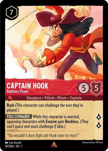 Captain Hook - Ruthless Pirate ( Non - foil ) - Con T de Tlacuache - Ravensburger