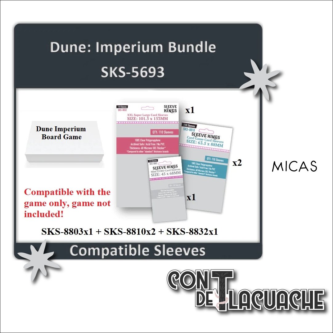 Dune Imperium Combo de Micas (8803X1 + 8810X2 + 8832X1) | Sleeve Kings - Con T de Tlacuache - Sleeve Kings