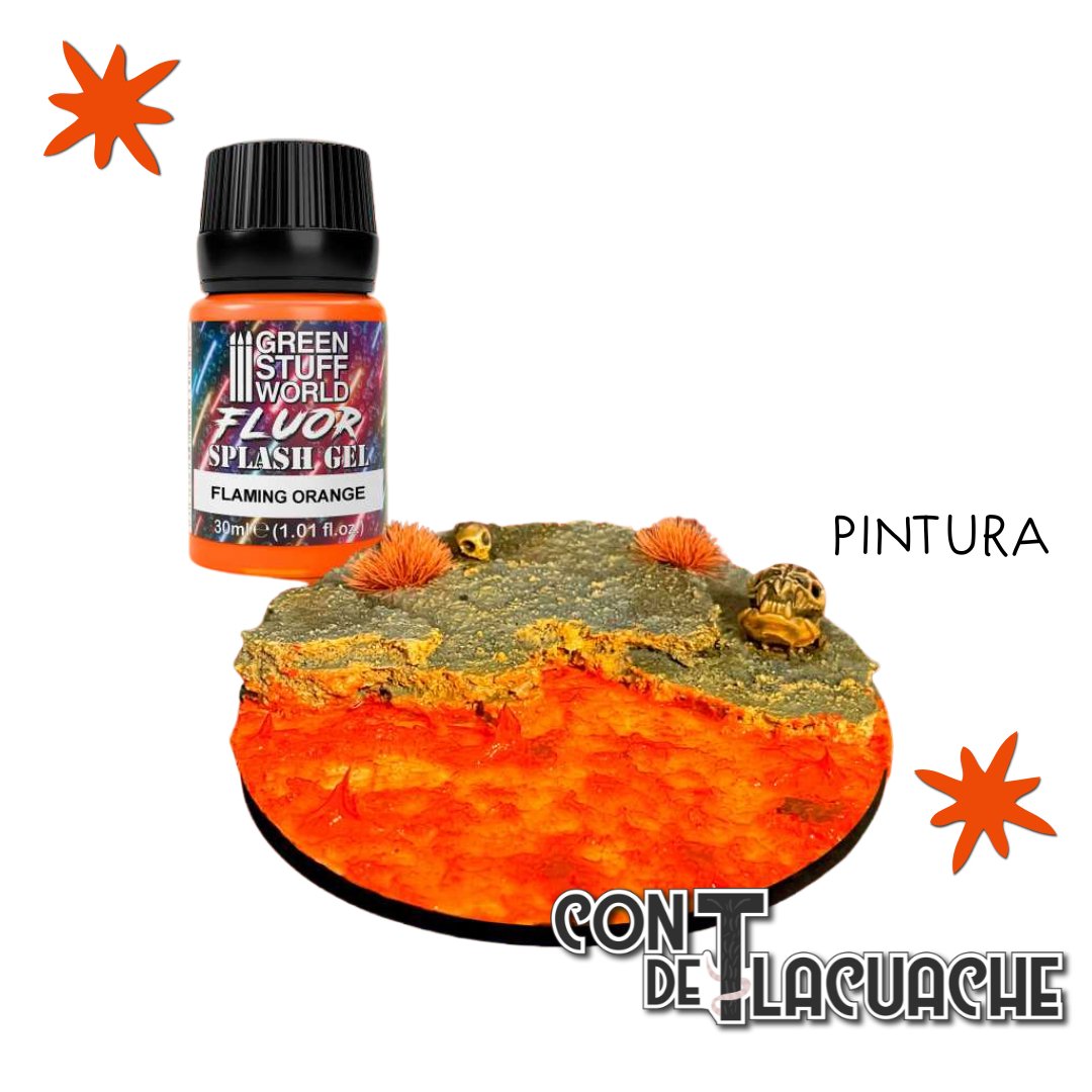Gel De Salpicaduras Naranja Fluor - Splash Gel Flaming Fluor Orange 30Ml | Green Stuff World - Con T de Tlacuache - Green Stuff World