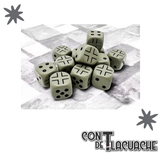Germany War Dice Opaque Dark Grey/black 16mm d6 Dice Block (12 dice) | Chessex - Con T de Tlacuache - Con T de Tlacuache