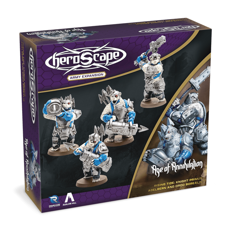 Heroscape Rising Tide - Knight Primus Adelbern & Ordo Borealis Army Expansion - Con T de Tlacuache - Renegade Game Studios