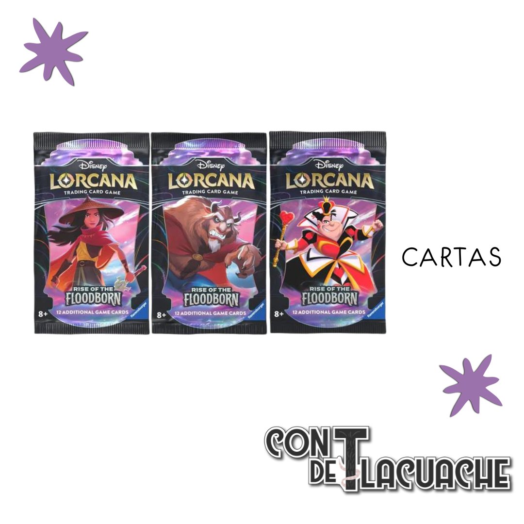 Lorcana Booster Sleeve Set 2 "Rise of the Floodborn" (12 Cartas) | Ravensburger - Con T de Tlacuache - Ravensburger
