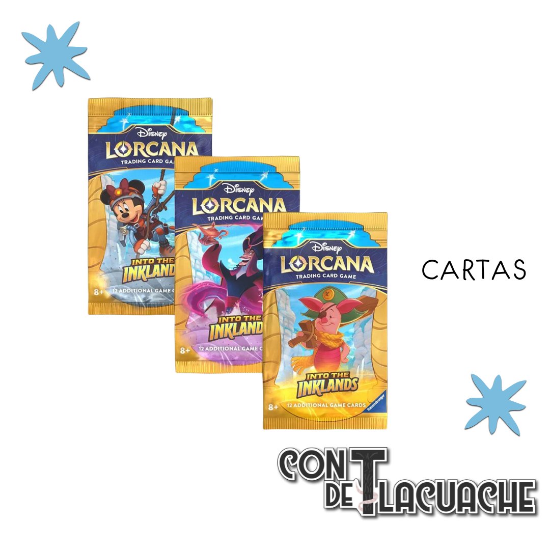 Lorcana Booster Sleeve Set 3 "Into the Inklands" (12 Cartas) | Ravensburger - Con T de Tlacuache - Ravensburger