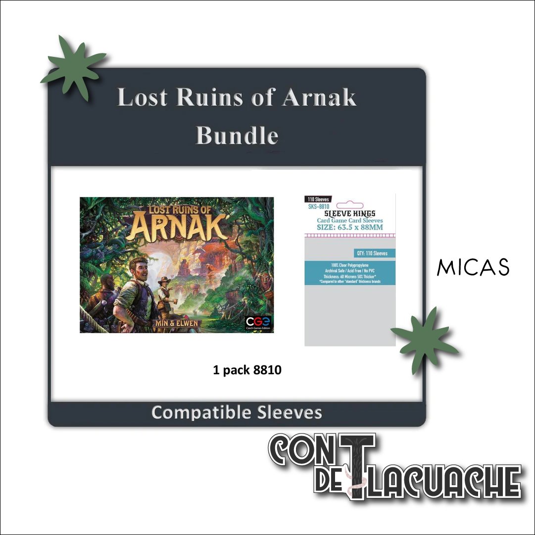 "Lost Ruins of Arnak" Combo de Micas (8810X1) | Sleeve Kings - Con T de Tlacuache - Sleeve Kings