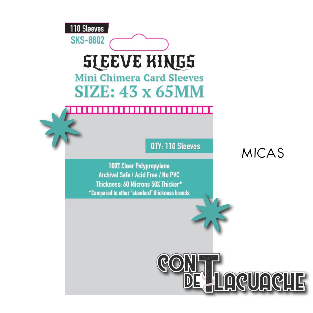 Mini Chimera Card Sleeves (43x65mm) (110pzas) | Sleeve Kings - Con T de Tlacuache Mini Chimera Card Sleeves (43x65mm) (110pzas) | Sleeve Kings - Con T de Tlacuache