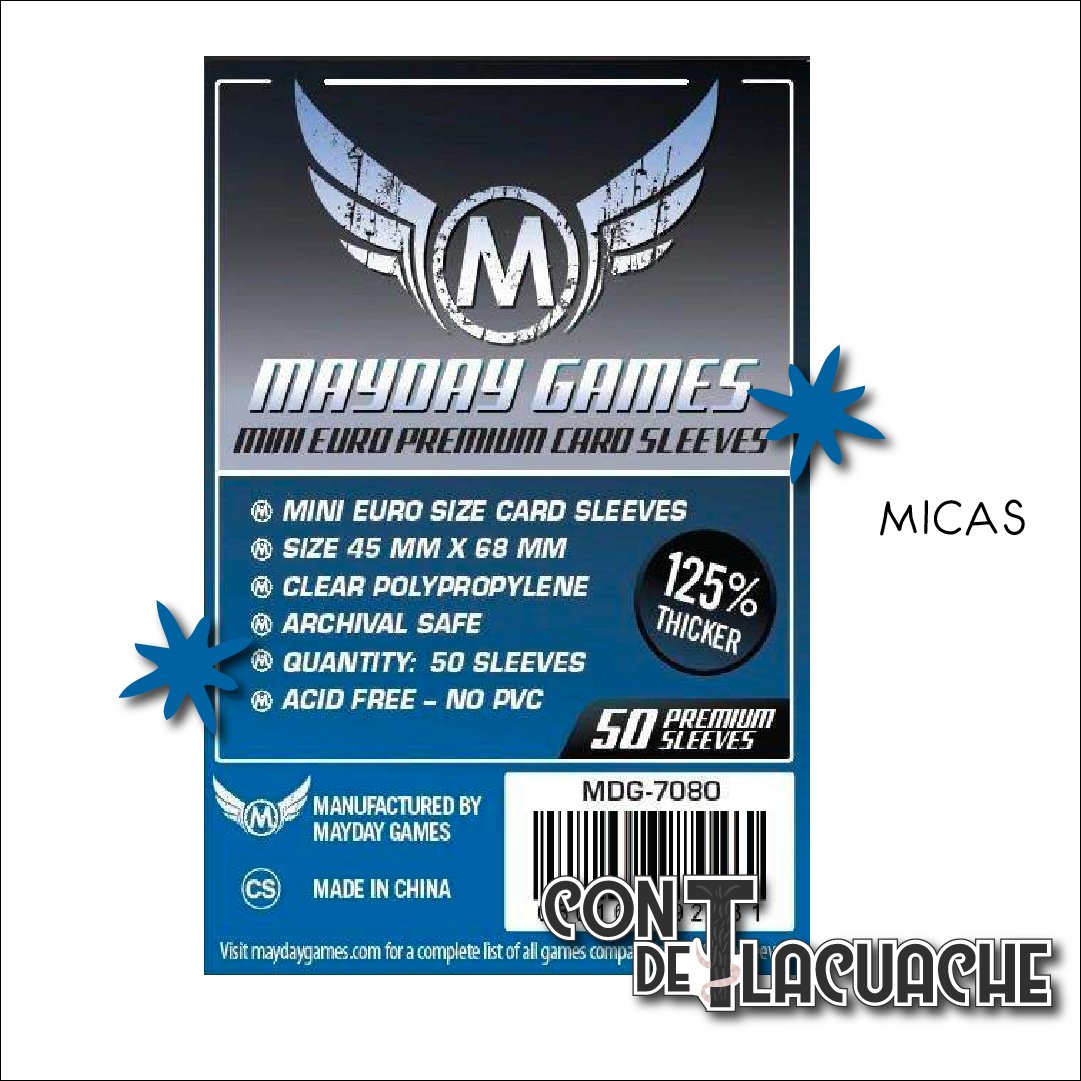 Mini Euro Micas (45x68mm) Premium Protection (50pzas) | Mayday Games - Con T de Tlacuache - Mayday Games