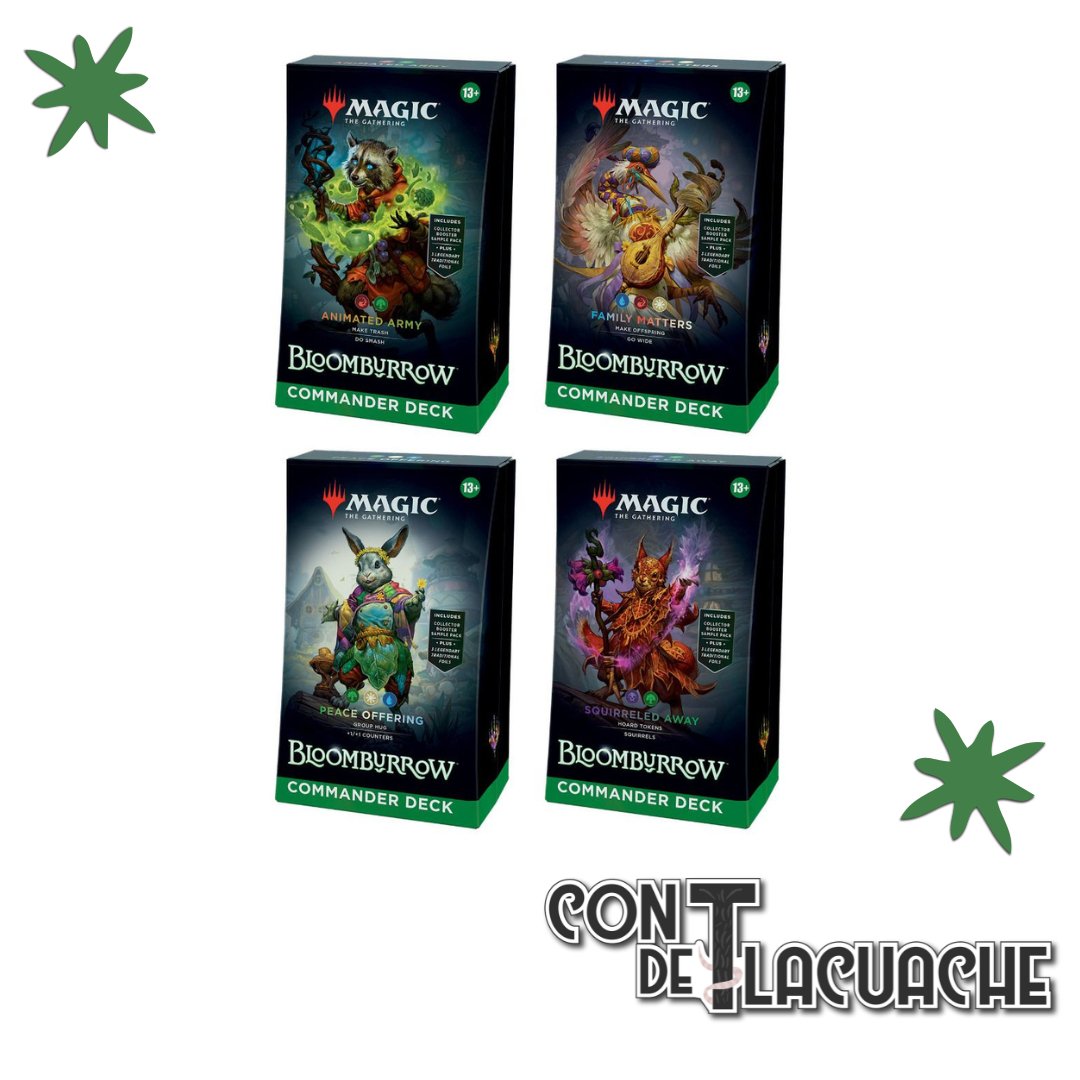 MTG Bloomburrow Commander Deck Display (4 decks) | MAGIC: THE GATHERING - Con T de Tlacuache - Con T de Tlacuache