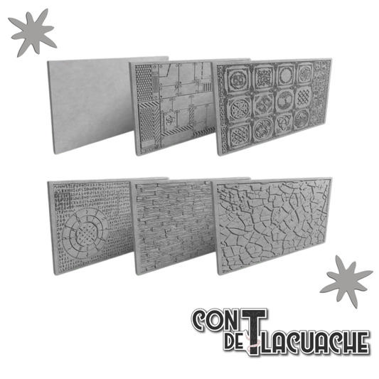 Rolling Pin PACK x6 v2.0 (PLAIN+FROZEN+WOOD+RUNIC+CELTIC+FACTORY) | Green Stuff World - Con T de Tlacuache - Green Stuff World