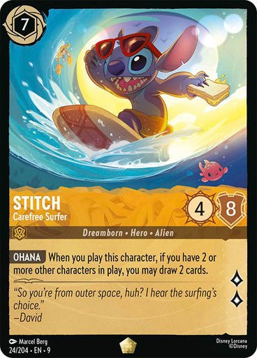 Stitch - Carefree Surfer (Non - foil) - Con T de Tlacuache - Ravensburger