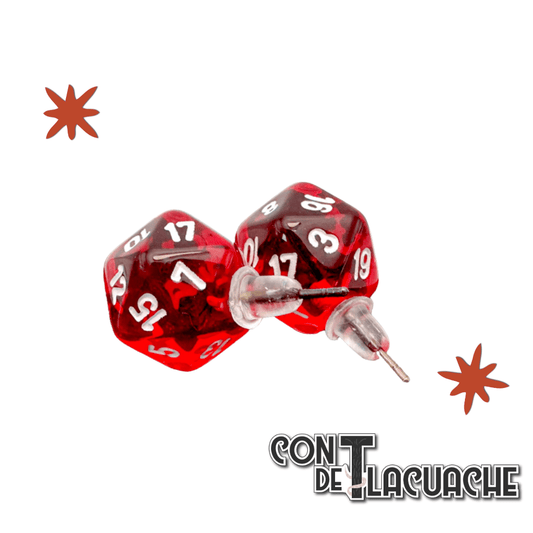 Stud Earrings Red Mini d20 | Chessex - Con T de Tlacuache - Chessex