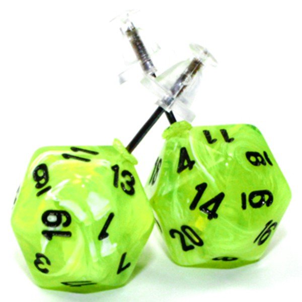 Stud Earrings VTX Bright GR Mini d20 | Chesex - Con T de Tlacuache - Chesex