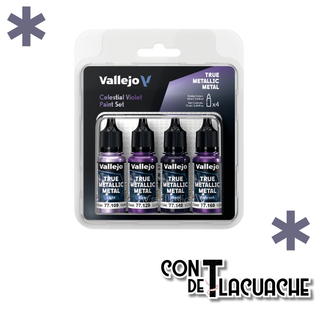 True Metallic Metal Celestial Violet Color Set (4) | Vallejo - Con T de Tlacuache - Vallejo