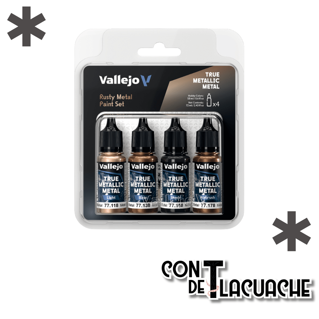 True Metallic Metal Rusty Metal Color Set (4) | Vallejo - Con T de Tlacuache - Vallejo