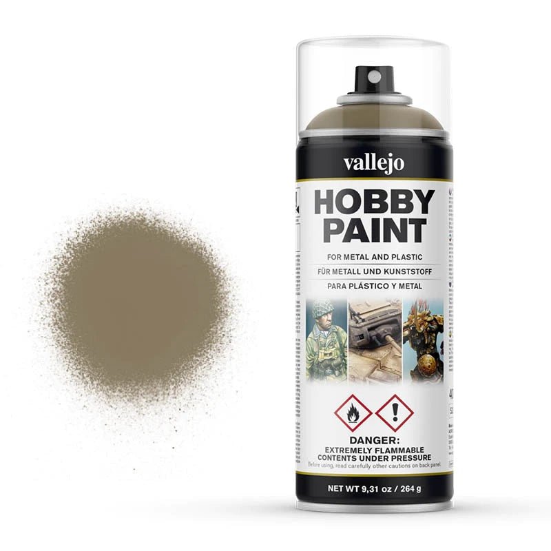 US Khaki Hobby Paint In Spray 400ml (28009) | Vallejo - Con T de Tlacuache - Vallejo