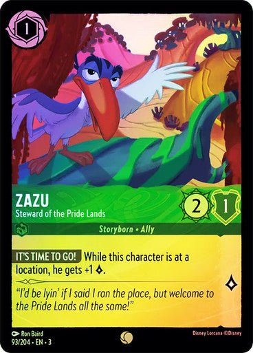 Zazu - Steward of the Pride Lands (Cold Foil) - Con T de Tlacuache - Ravensburger