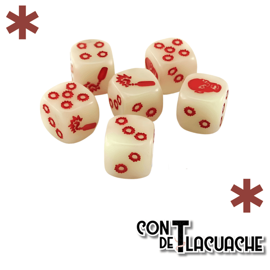 Zombicide Glow in the Dark Dice (6) | CMON - Con T de Tlacuache - Con T de Tlacuache