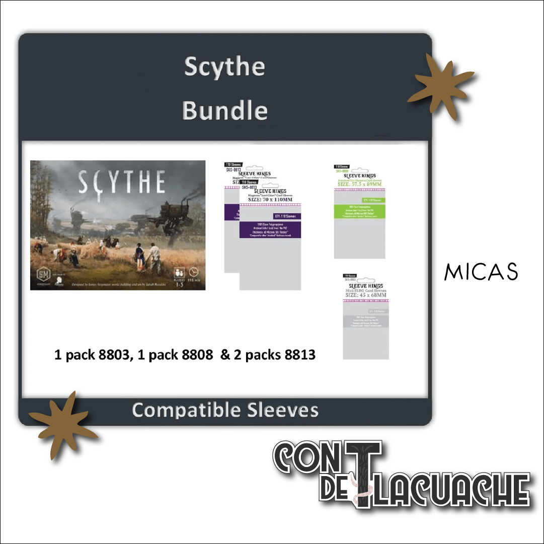 Scythe+ Expansions Combo de Micas (8803X1 + 8808X1 + 8813X2) | Sleeve King Sleeves - Con T de Tlacuache - Sleeve Kings