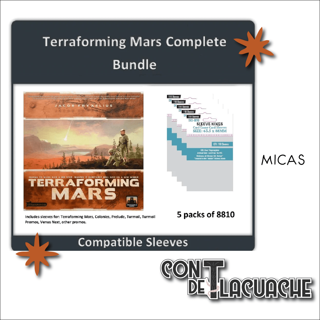 Terraforming Mars Complete Combo de Micas (8810X5) | Sleeve Kings - Con T de Tlacuache - Sleeve Kings