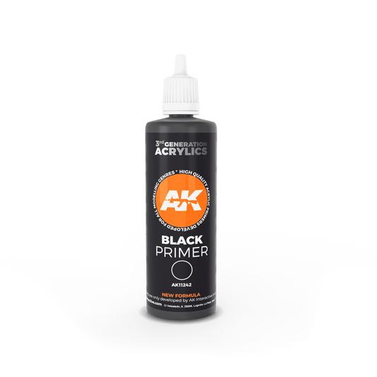 3G Black Primer 100ml | Ak Primer - Con T de Tlacuache - AK Interactive