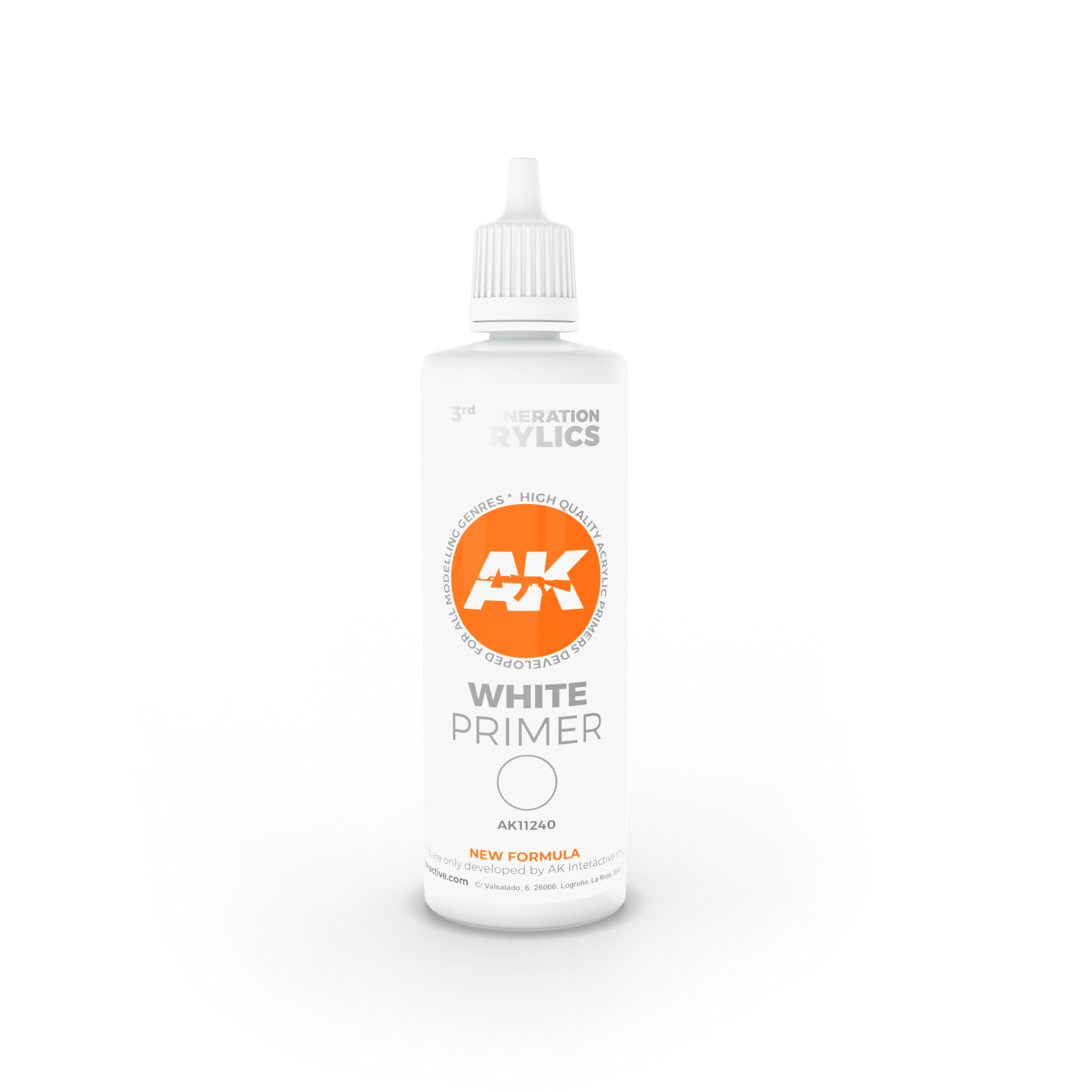 3G White Primer 100ml | Ak Primer - Con T de Tlacuache - AK Interactive