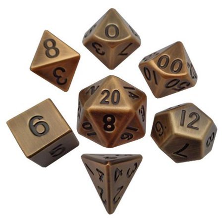 7 - Set Antique GD Metal | Metallic Dice - Con T de Tlacuache - Metallic Dice