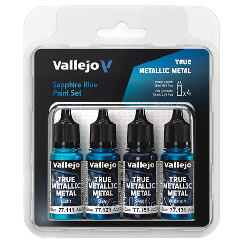 True Metallic Metal Sapphire Blue Color Set (4) | Vallejo