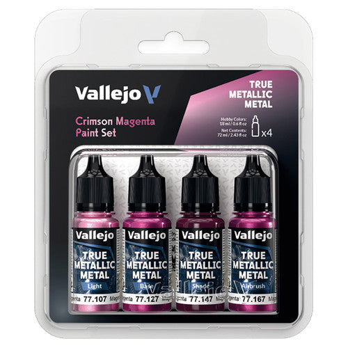 True Metallic Metal Crimson Magenta Color Set (4) | Vallejo