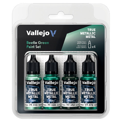 True Metallic Metal Beetle Green Color Set (4) | Vallejo