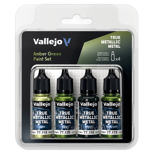 True Metallic Metal Amber Green Color Set (4) | Vallejo