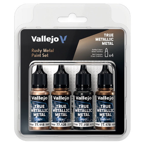 True Metallic Metal Rusty Metal Color Set (4) | Vallejo