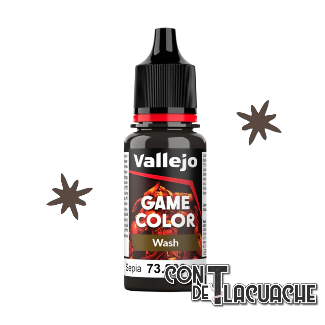 NEW Game Wash Sepia 18ml (73200) | Vallejo