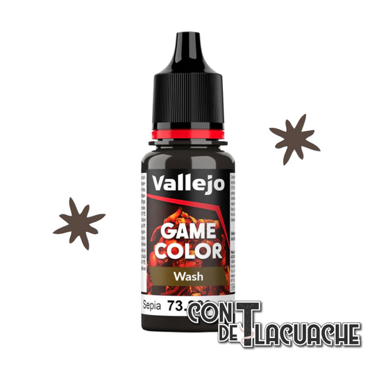 NEW Game Wash Sepia 18ml (73200) | Vallejo