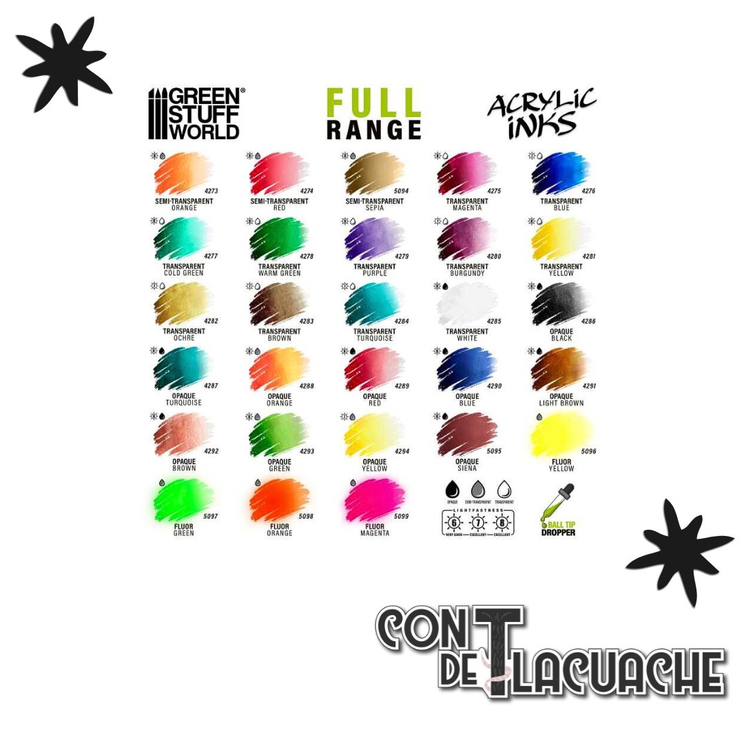 Acrylic Inks Opaque - BLACK 30 ml | Green Stuff World - Con T de Tlacuache - Green Stuff World