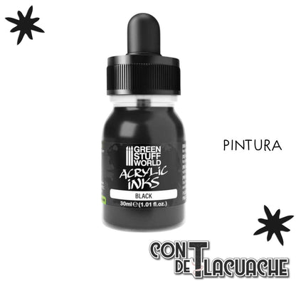 Acrylic Inks Opaque - BLACK 30 ml | Green Stuff World - Con T de Tlacuache - Green Stuff World