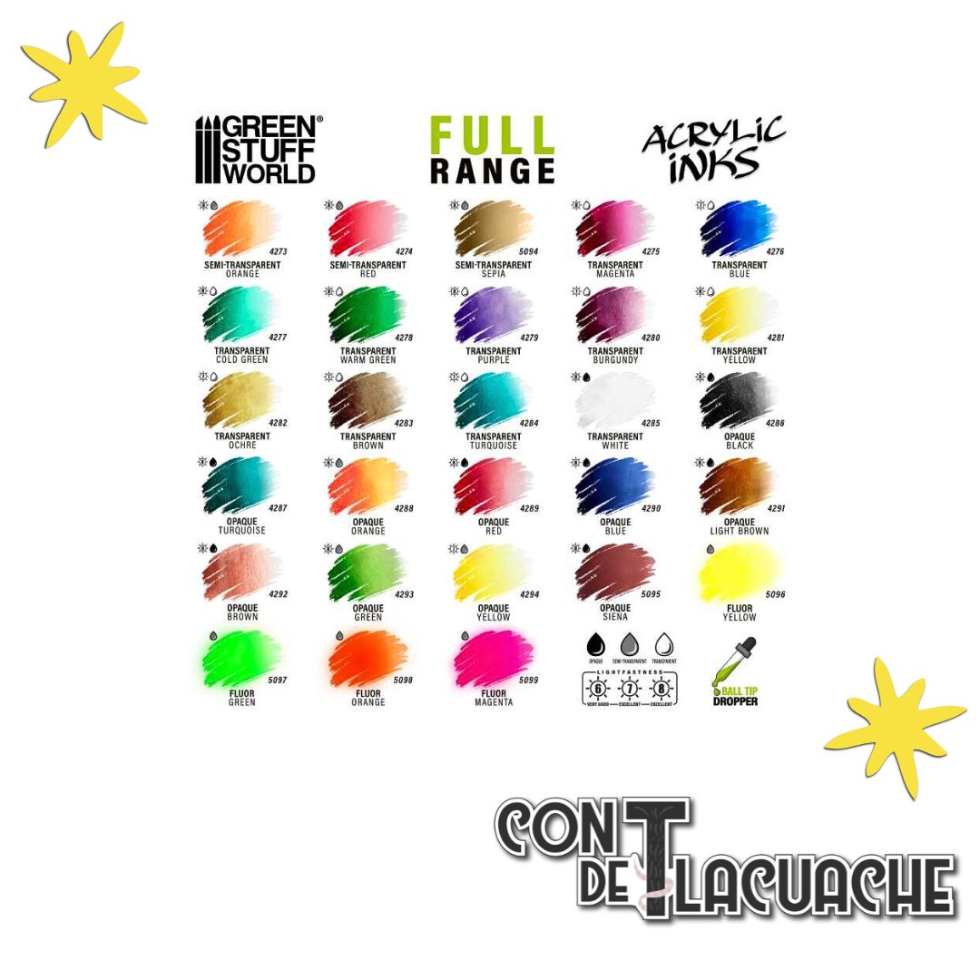 Acrylic Inks Opaque - YELLOW 30 ml | Green Stuff World - Con T de Tlacuache - Green Stuff World