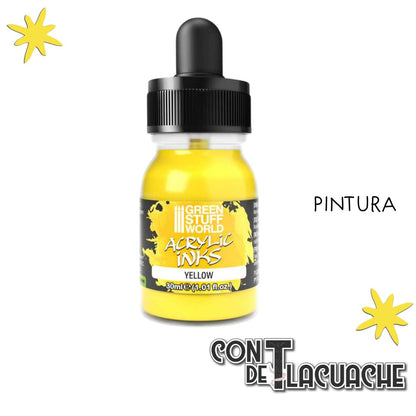 Acrylic Inks Opaque - YELLOW 30 ml | Green Stuff World - Con T de Tlacuache - Green Stuff World