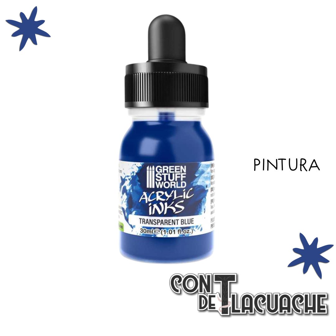 Acrylic Inks - TRANSPARENT BLUE 30 ml | Green Stuff World - Con T de Tlacuache - Green Stuff World