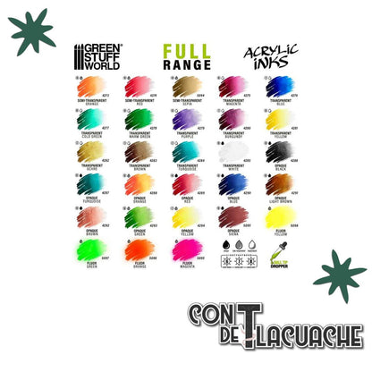 Acrylic Inks - TRANSPARENT COLD GREEN 30 ml | Green Stuff World - Con T de Tlacuache - Green Stuff World