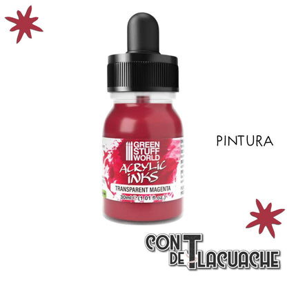 Acrylic Inks - TRANSPARENT MAGENTA 30 ml | Green Stuff World - Con T de Tlacuache - Green Stuff World