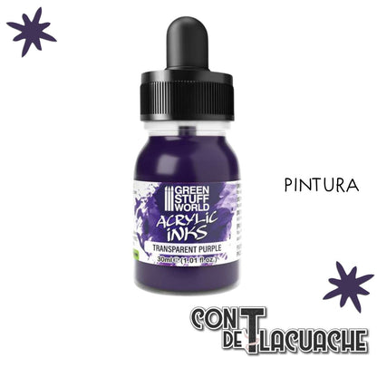 Acrylic Inks - TRANSPARENT PURPLE 30 ml | Green Stuff World - Con T de Tlacuache - Green Stuff World