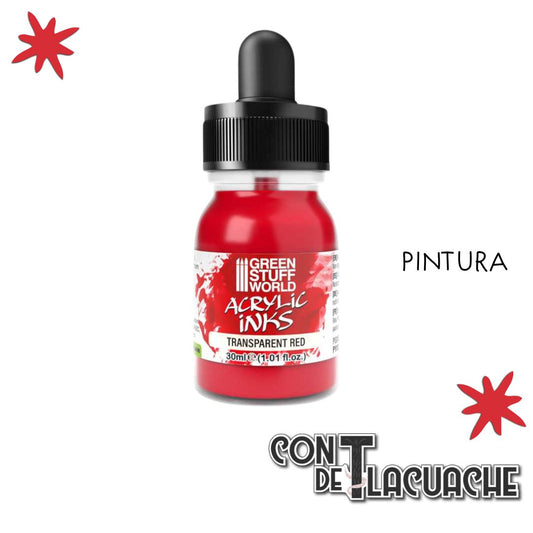 Acrylic Inks - TRANSPARENT RED 30 ml | Green Stuff World - Con T de Tlacuache - Green Stuff World