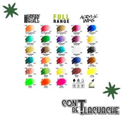 Acrylic Inks - TRANSPARENT WARM GREEN 30 ml | Green Stuff World - Con T de Tlacuache - Green Stuff World