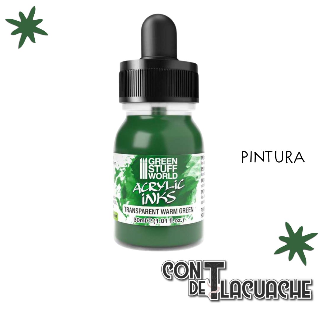 Acrylic Inks - TRANSPARENT WARM GREEN 30 ml | Green Stuff World - Con T de Tlacuache - Green Stuff World