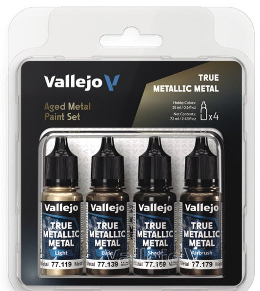 Aged Metal Paint Set | Vallejo True Metallic Metal - Con T de Tlacuache - Vallejo