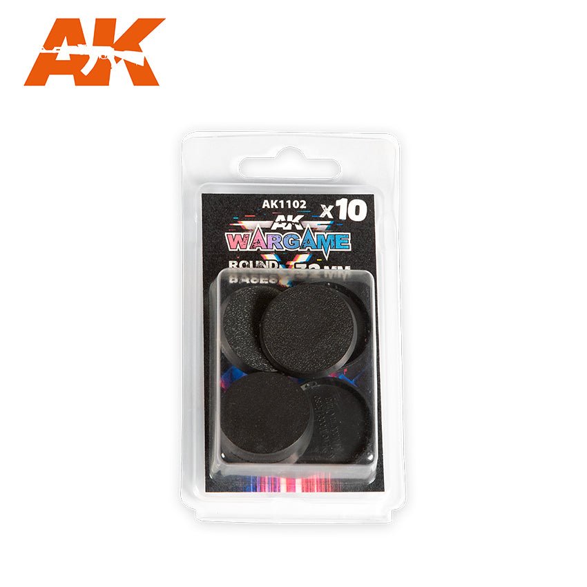 AK Interactive Plastic Wargame Bases. Round Base 32mm (10 Units) - Con T de Tlacuache - Ak Interactive
